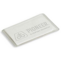 Debossed Microfiber Cloth in Clear Vinyl Pouch 4" x 7"